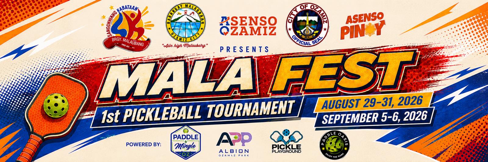 1st Mala Fest Pickleball Tournament -BEGINNERS MIXED banner