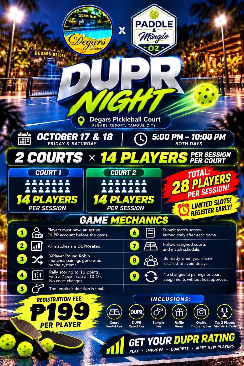 DUPR NIGHT: Degars Paddlers x Paddle & Mingle Oz banner
