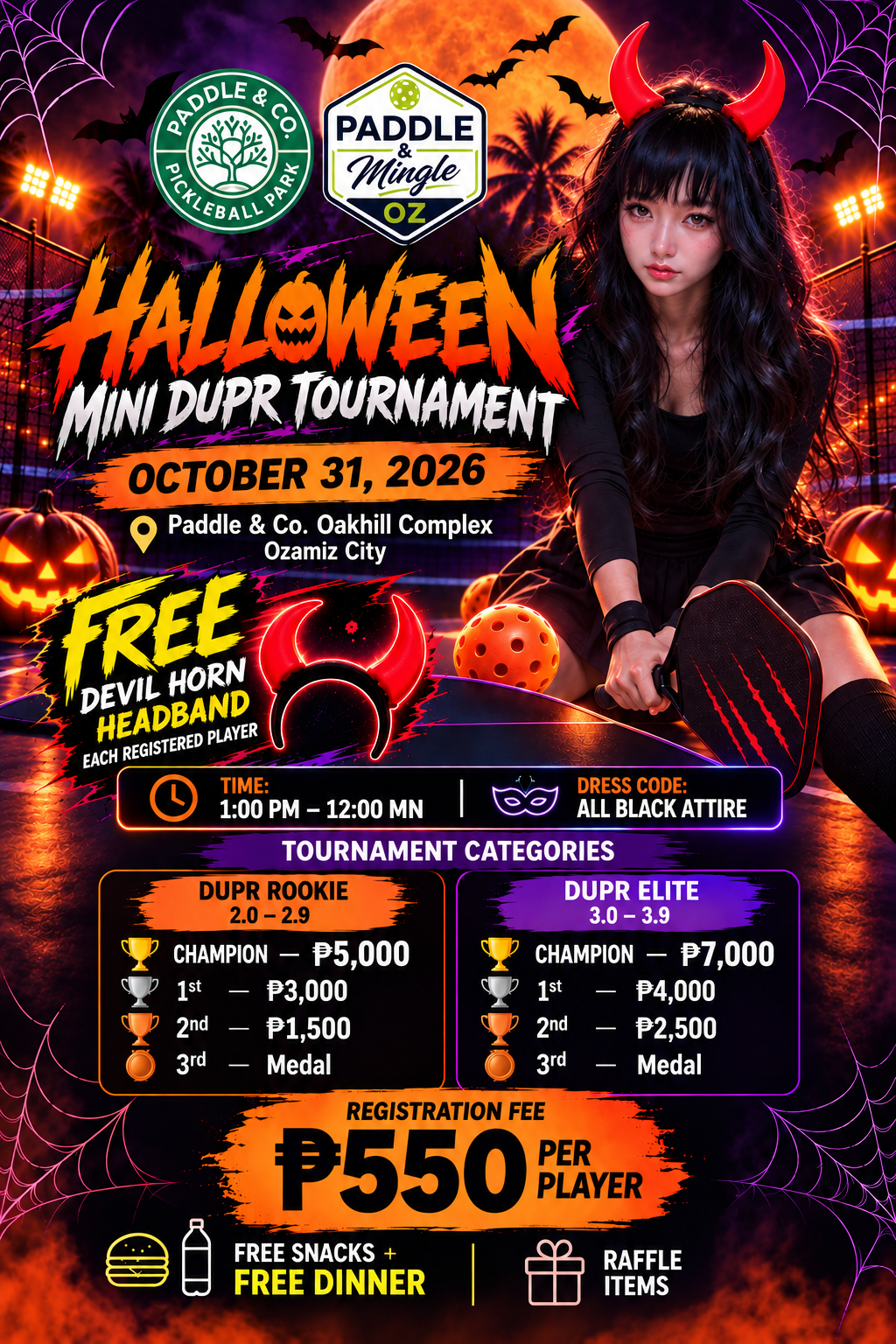 Paddle & Co X Paddle & Mingle OZ Halloween Special Mini Tournament banner